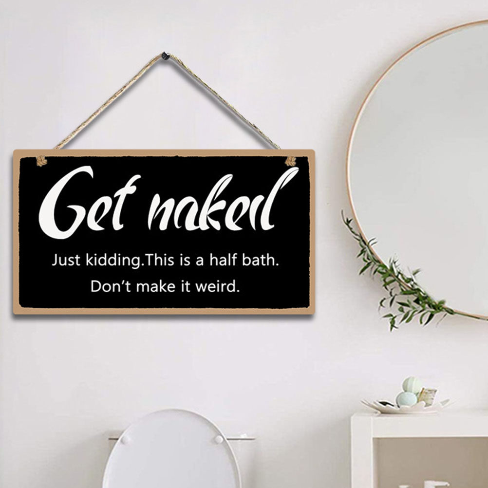 Home Bathroom Door Signs - 1Pcs Wooden Bathroom Wall Sign American