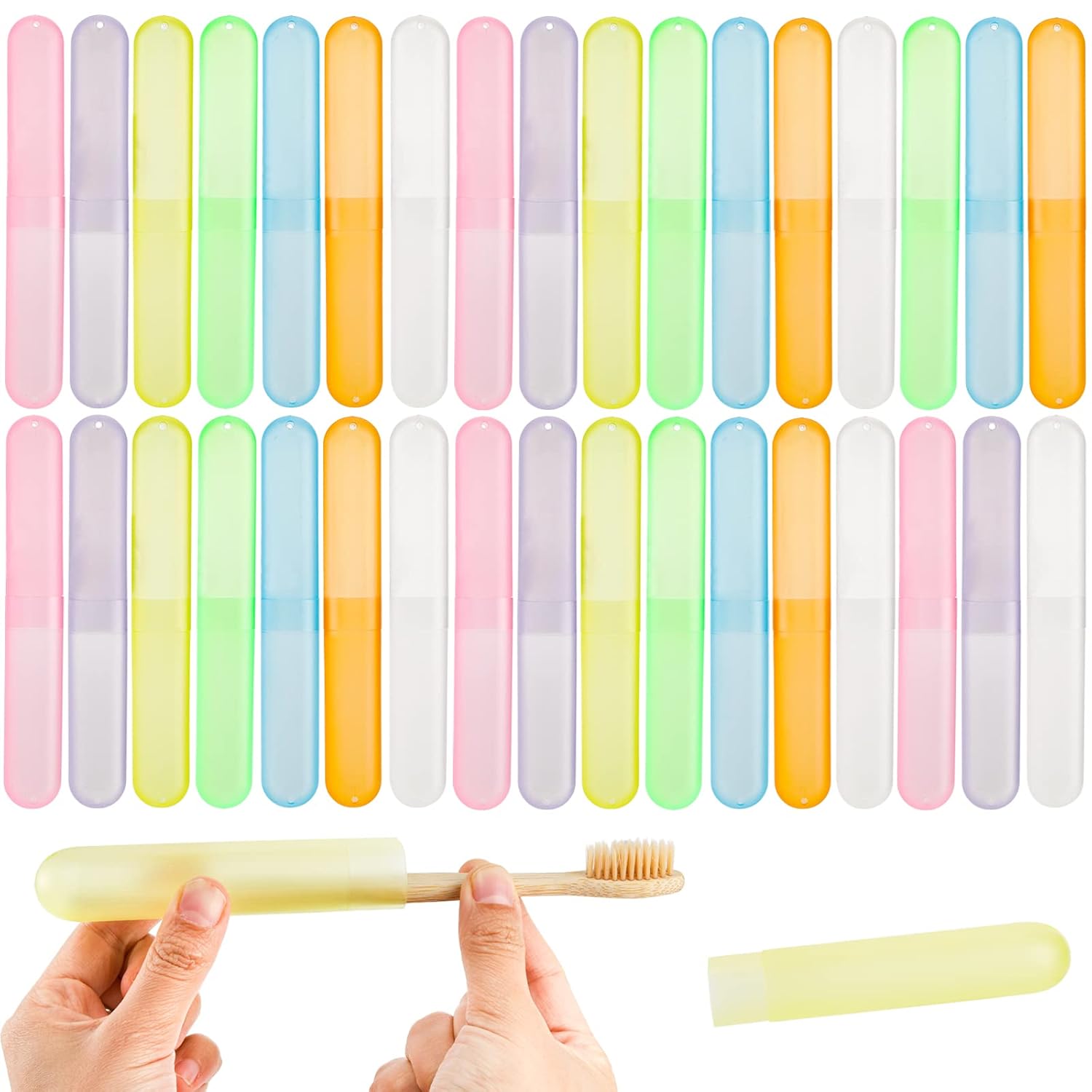 Toothbrush Holder Set - 35 Pcs Travel Toothbrush Case Set,