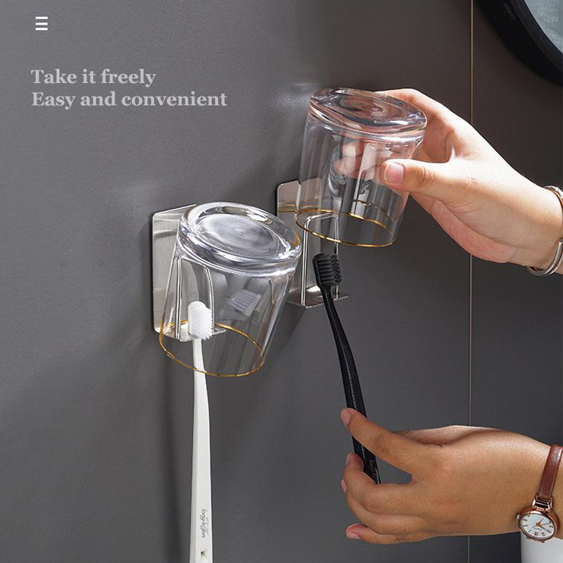 Toothbrush Holder Set - Stainless Steel Toothbrush Holder Wall Mounted