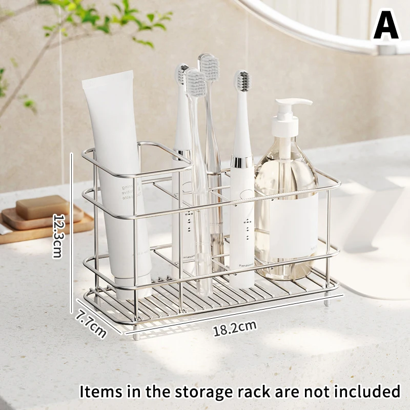 Toothbrush Holder Set - Bathroom Toothbrush Holder Stainless Steel Toothpaste