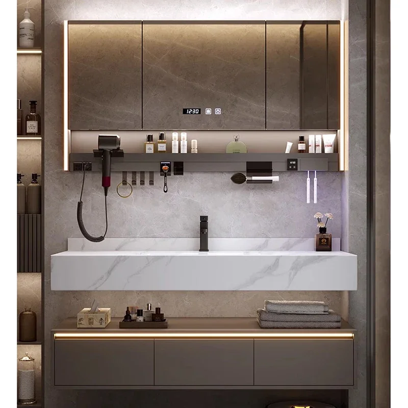 Home Bathroom Vanity Combo - Modern Simplicity Bathroom Cabinet Wall-mounted Design