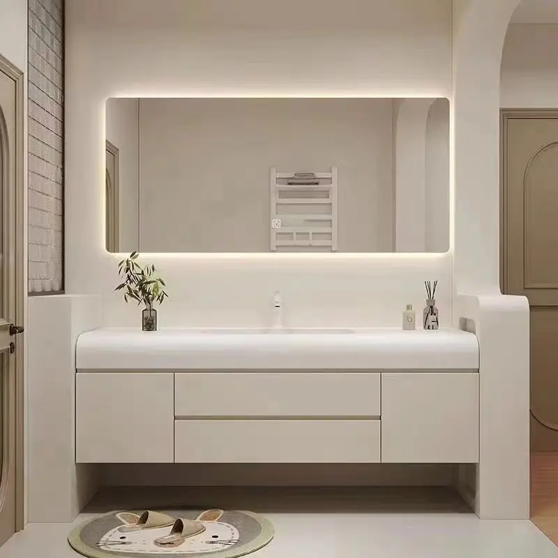 Home Bathroom Vanity Combo - Light Luxury Bathroom Cabinet Simple White
