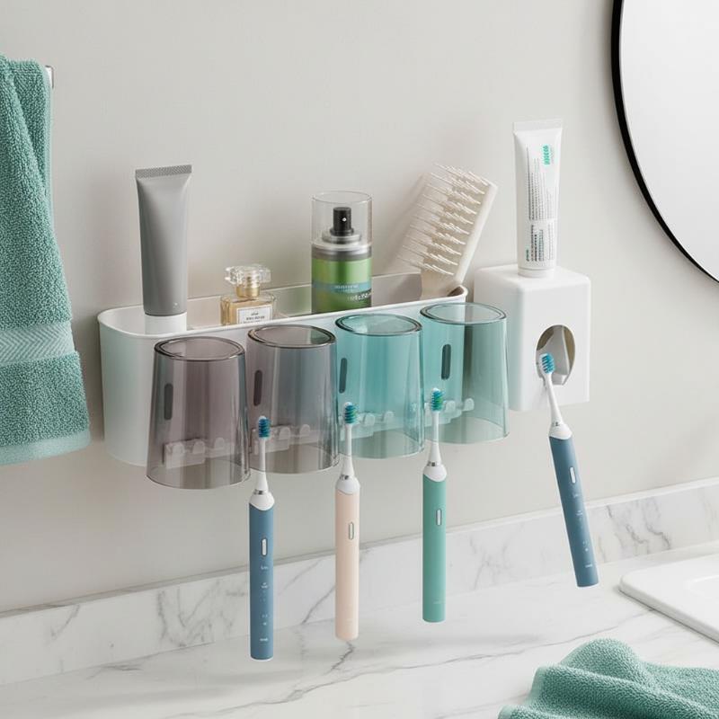 Toothbrush Holder Set - Multifunctional Toothbrush Holder And Mug Holder
