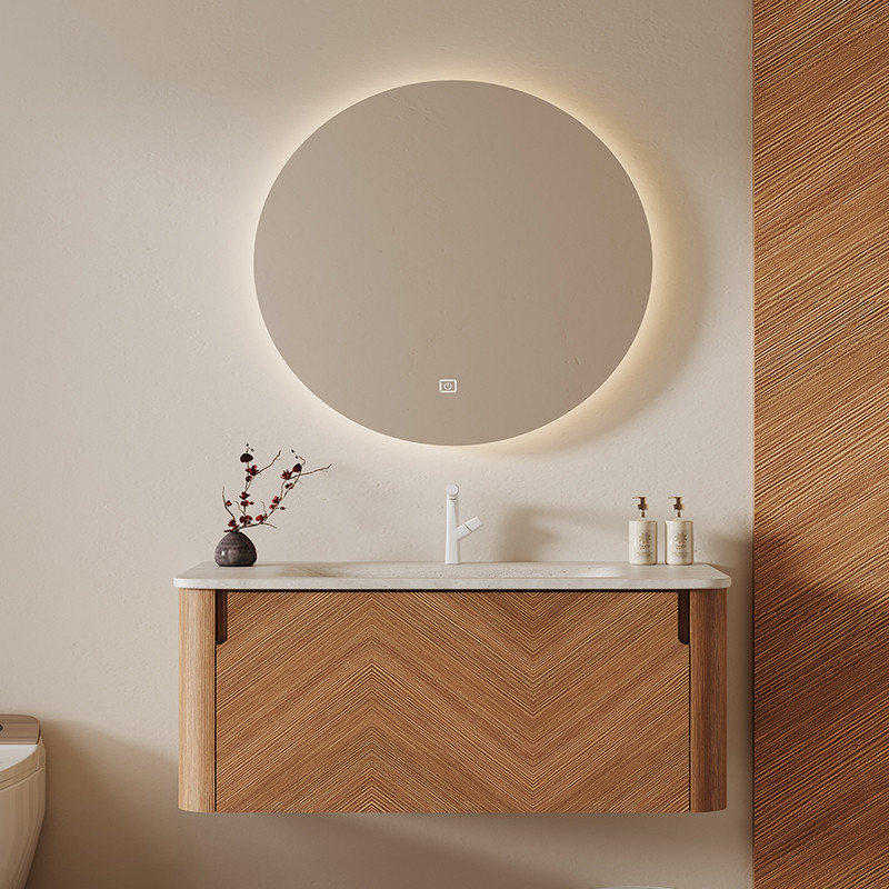 Home Bathroom Vanity Combo - Wooden Partitions Bathroom Cabinet Bar Perfume