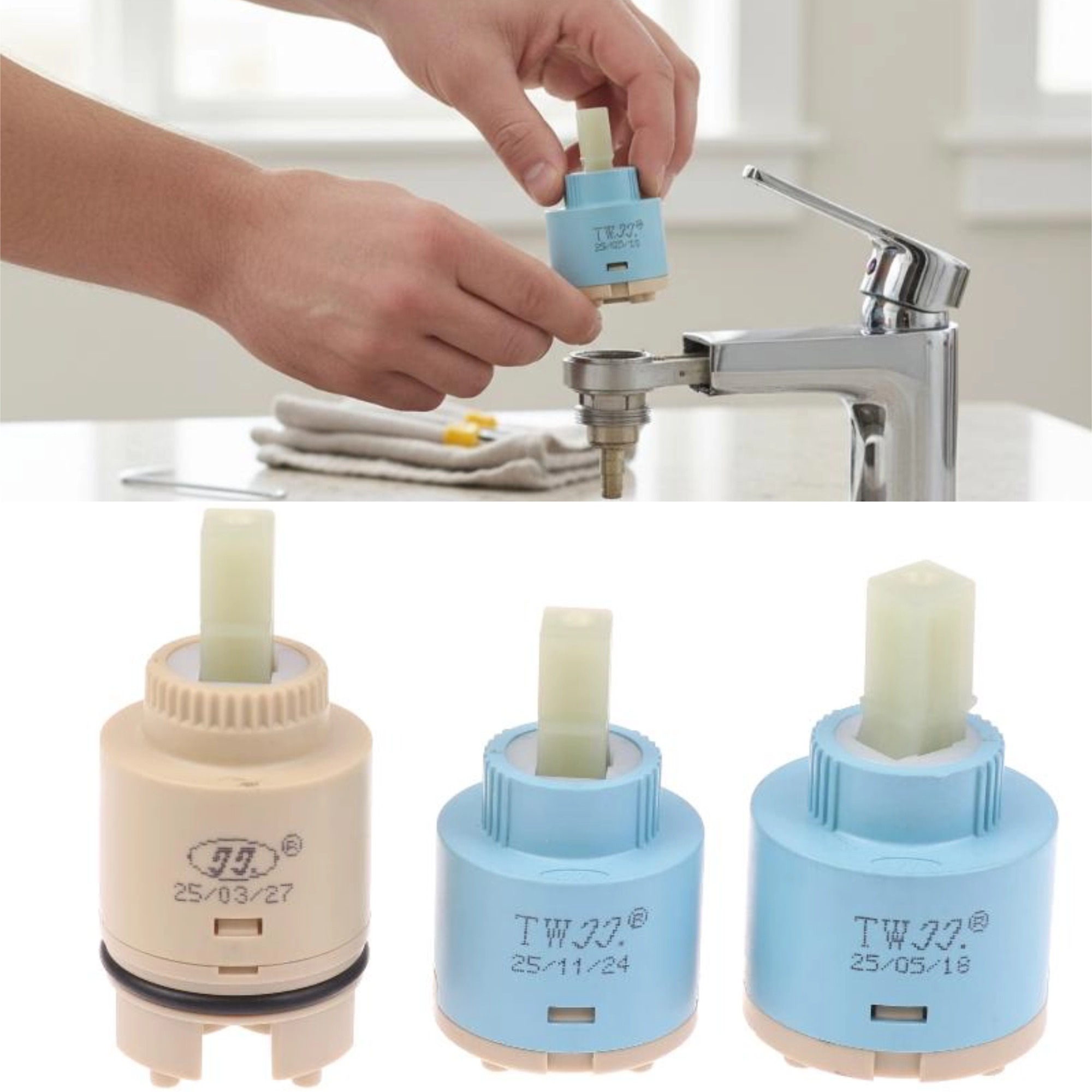 Home Bathroom Repair - 1Pcs Thermostatic Ceramic for Faucet High