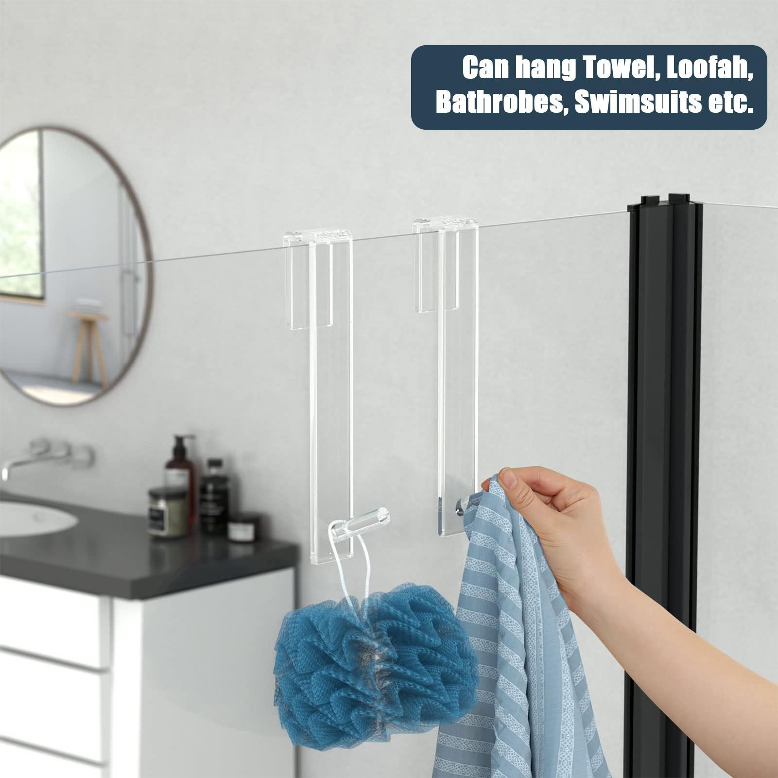 Shower Door Hooks Acrylic Coat - Home Bathroom Towels incelemesi ve fiyatı