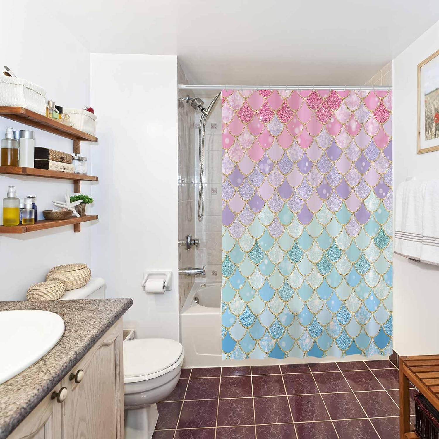 Mermaid Scales Shower Curtain  - Home Bathroom Scales incelemesi ve fiyatı
