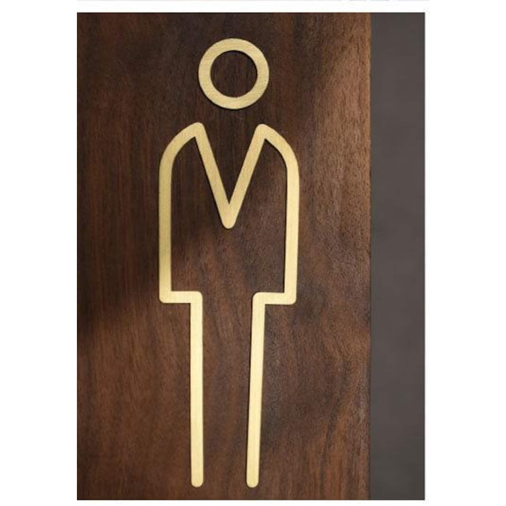 Brass Restroom Door Sign, Gold - Home Bathroom Door Signs incelemesi ve fiyatı