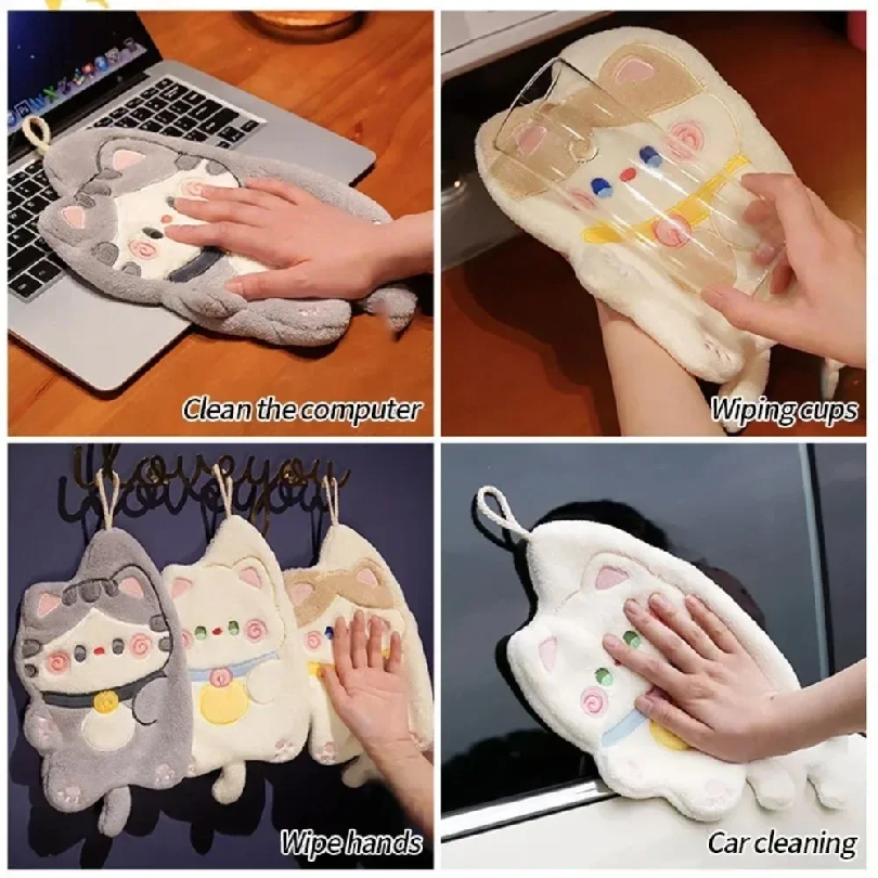 Cute Cat Hand Towel Quick Dryi - Home Bathroom Towels incelemesi ve fiyatı