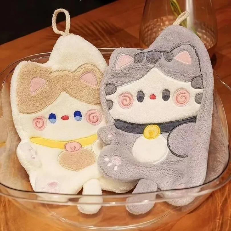 Cute Cat Hand Towel Quick Dryi - Home Bathroom Towels incelemesi ve fiyatı