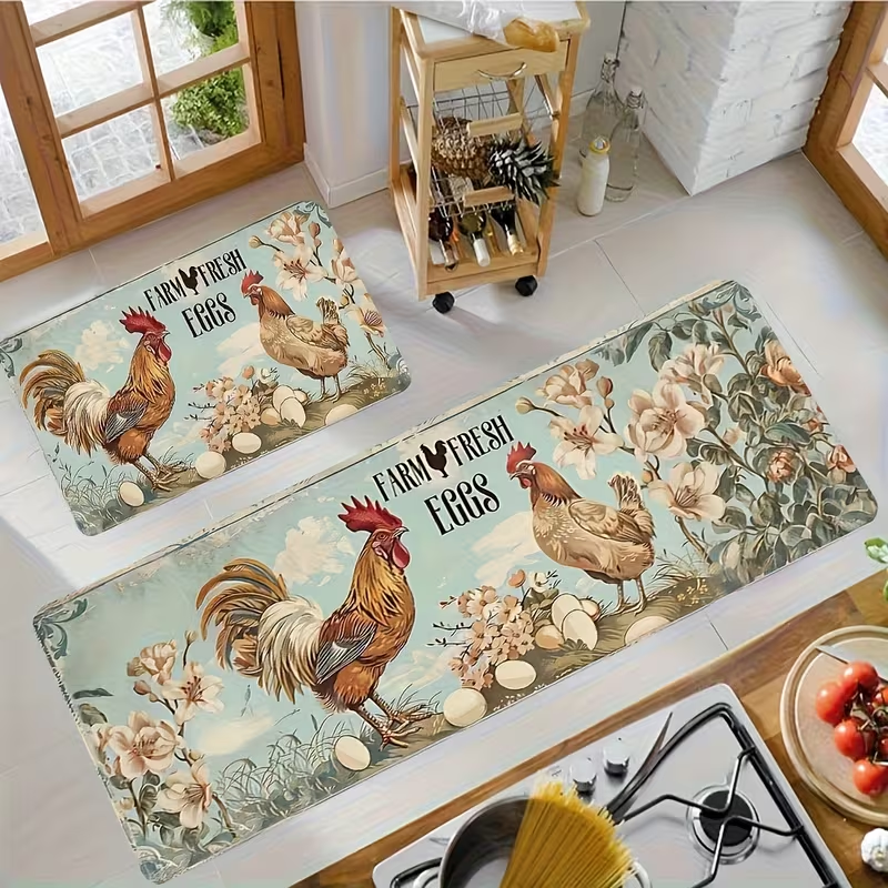 Farm Rooster And Flower Kitche - Home Goods Bathroom Sets incelemesi ve fiyatı
