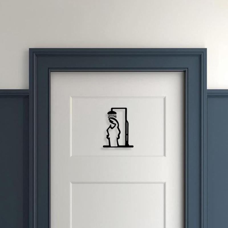 1PCS Minimalist Line Metal Bat - Home Bathroom Door Signs incelemesi ve fiyatı