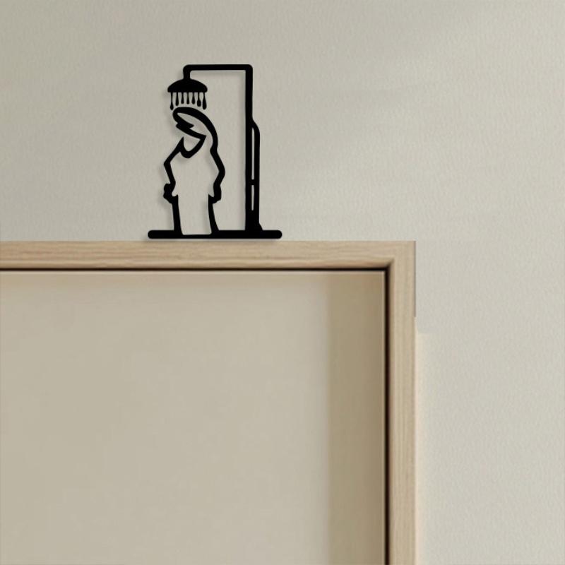 1PCS Minimalist Line Metal Bat - Home Bathroom Door Signs incelemesi ve fiyatı