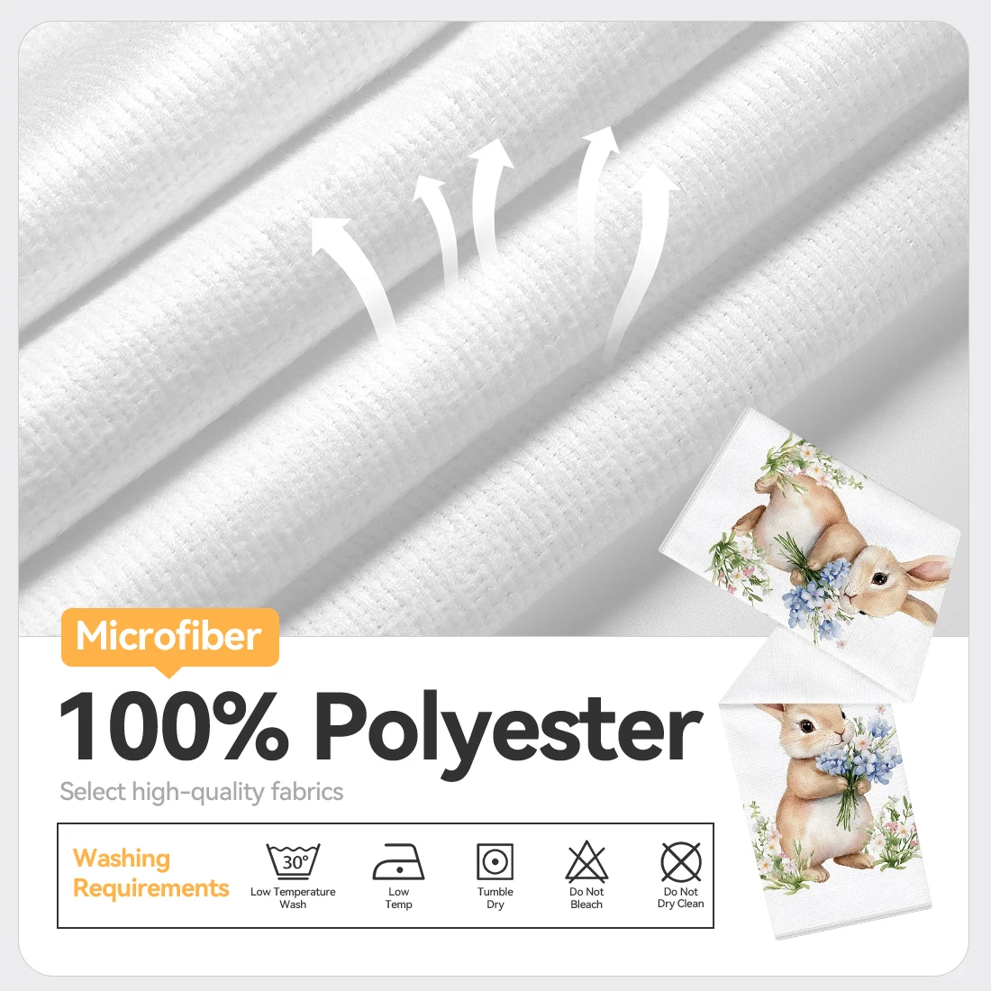 2 Pcs Easter Bunny Printed Kit - Home Bathroom Towels incelemesi ve fiyatı