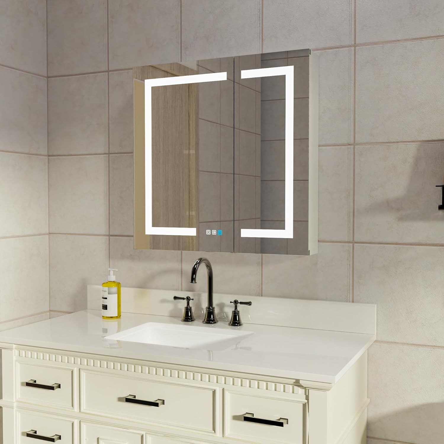 30x30 Lighted Medicine Cabinet - Home Outlet Bathroom Mirrors incelemesi ve fiyatı