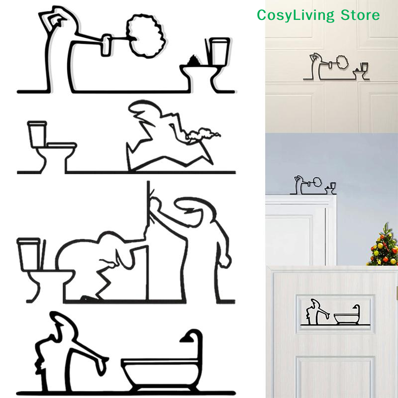 Metal Minimalist Line Bathroom - Home Bathroom Door Signs incelemesi ve fiyatı