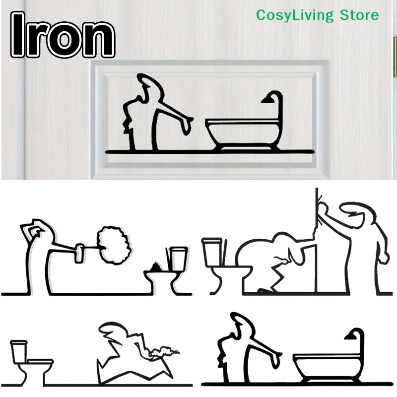 Metal Minimalist Line Bathroom - Home Bathroom Door Signs incelemesi ve fiyatı
