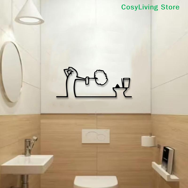 Metal Minimalist Line Bathroom - Home Bathroom Door Signs incelemesi ve fiyatı