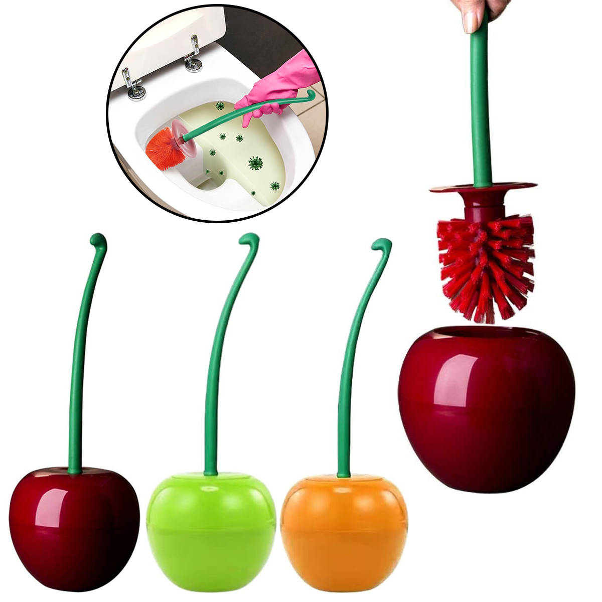 3 Colors Cherry-Shaped Toilet  - Home Bathroom Cleaning Kit incelemesi ve fiyatı