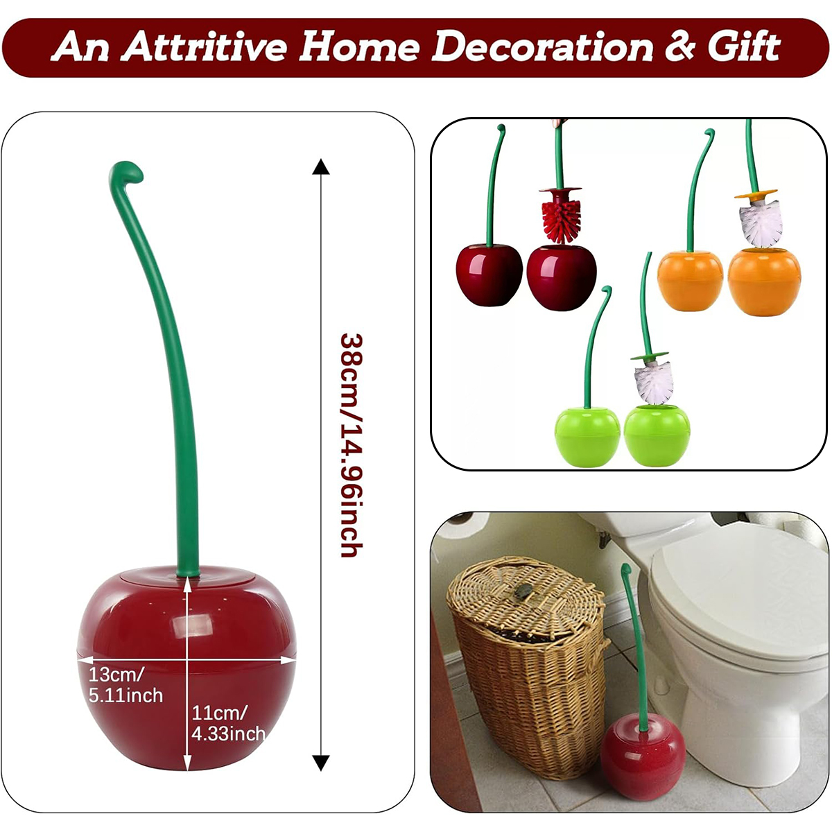 3 Colors Cherry-Shaped Toilet  - Home Bathroom Cleaning Kit incelemesi ve fiyatı