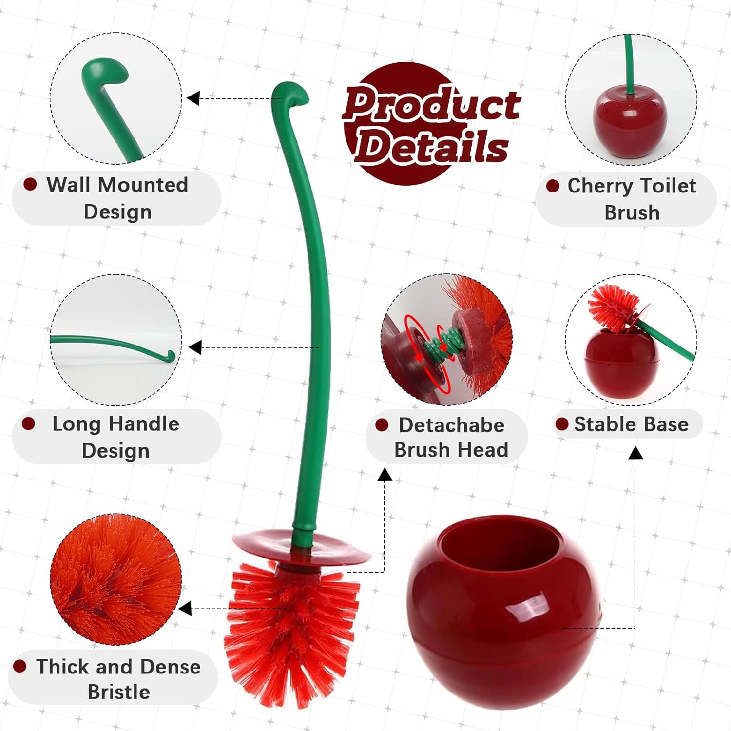 3 Colors Cherry-Shaped Toilet  - Home Bathroom Cleaning Kit incelemesi ve fiyatı