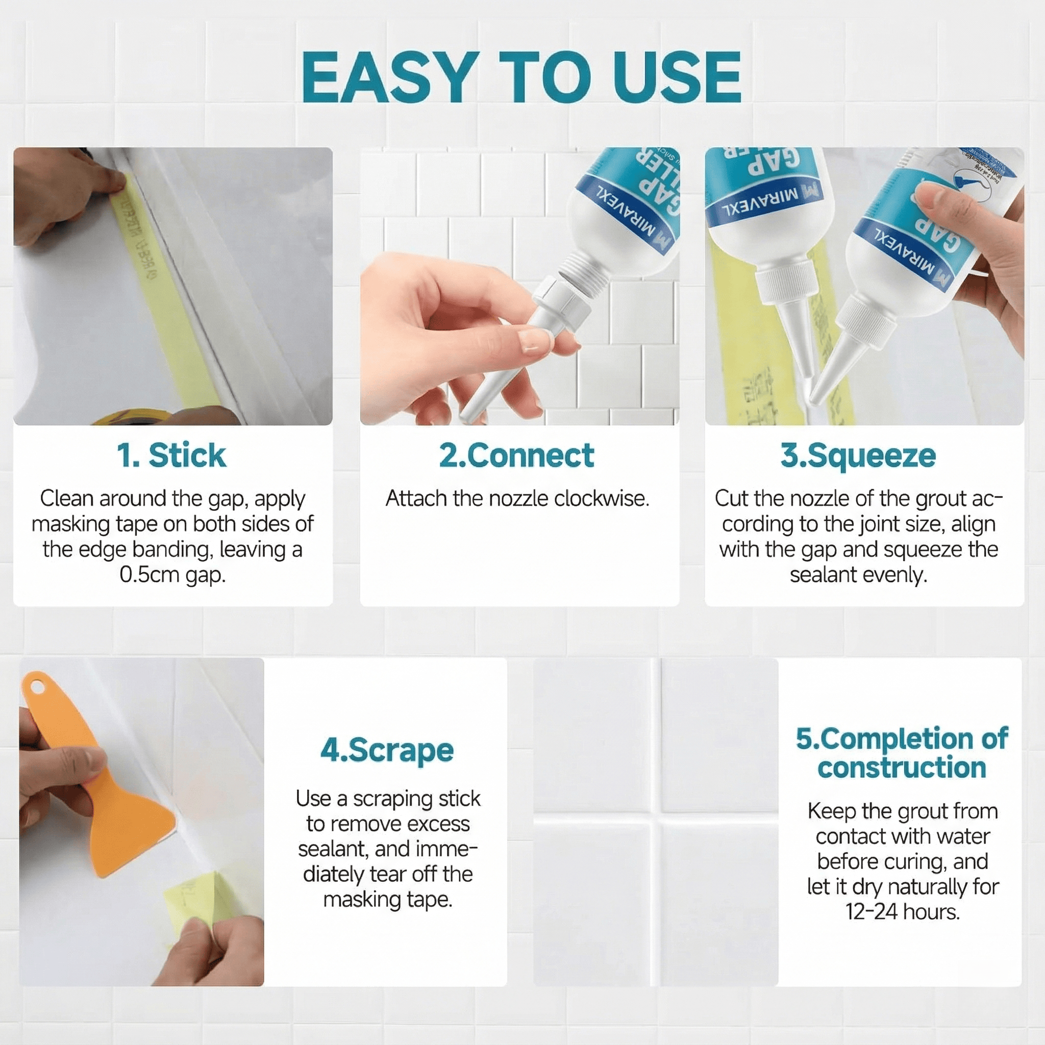 White Tile Grout Repair Kit Fa - Home Bathroom Repair incelemesi ve fiyatı