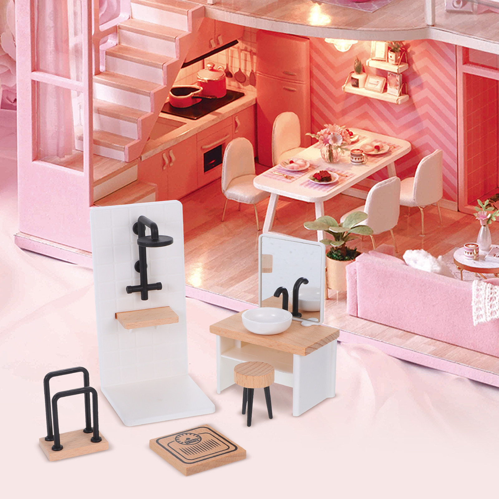 1Set Dollhouse Bathroom Decor: - Home Bathroom Scales incelemesi ve fiyatı