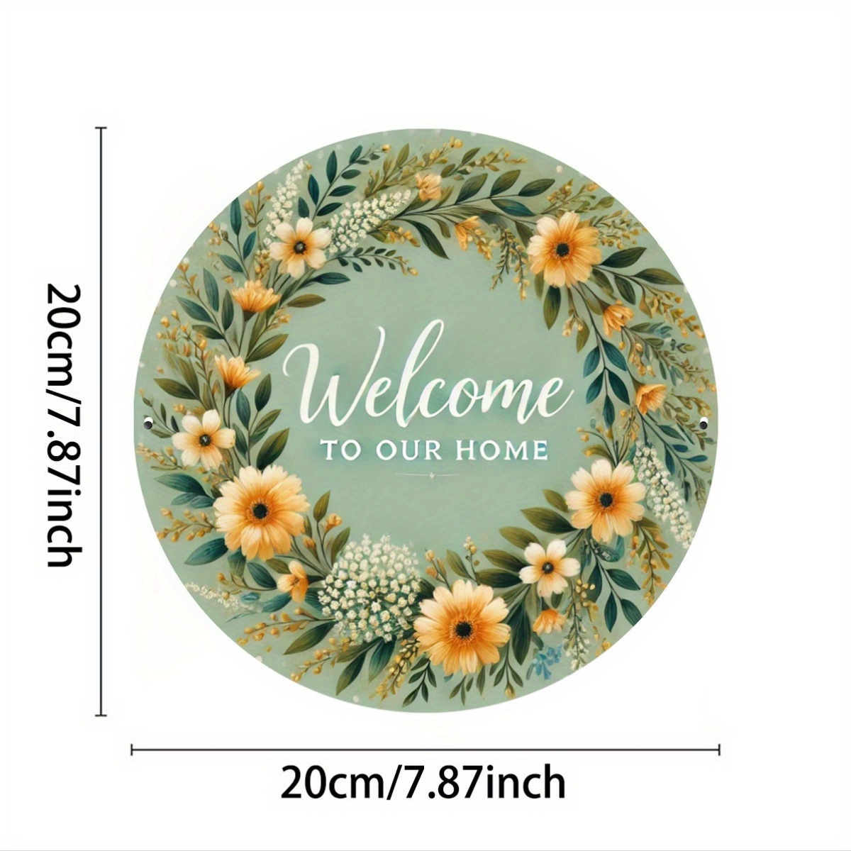 Welcome Home Rustic Floral Wre - Home Bathroom Door Signs incelemesi ve fiyatı