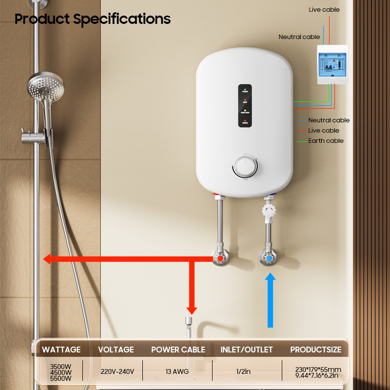 Home 220V 3500W/5500W Kitchen  - Home Bathroom Geyser incelemesi ve fiyatı