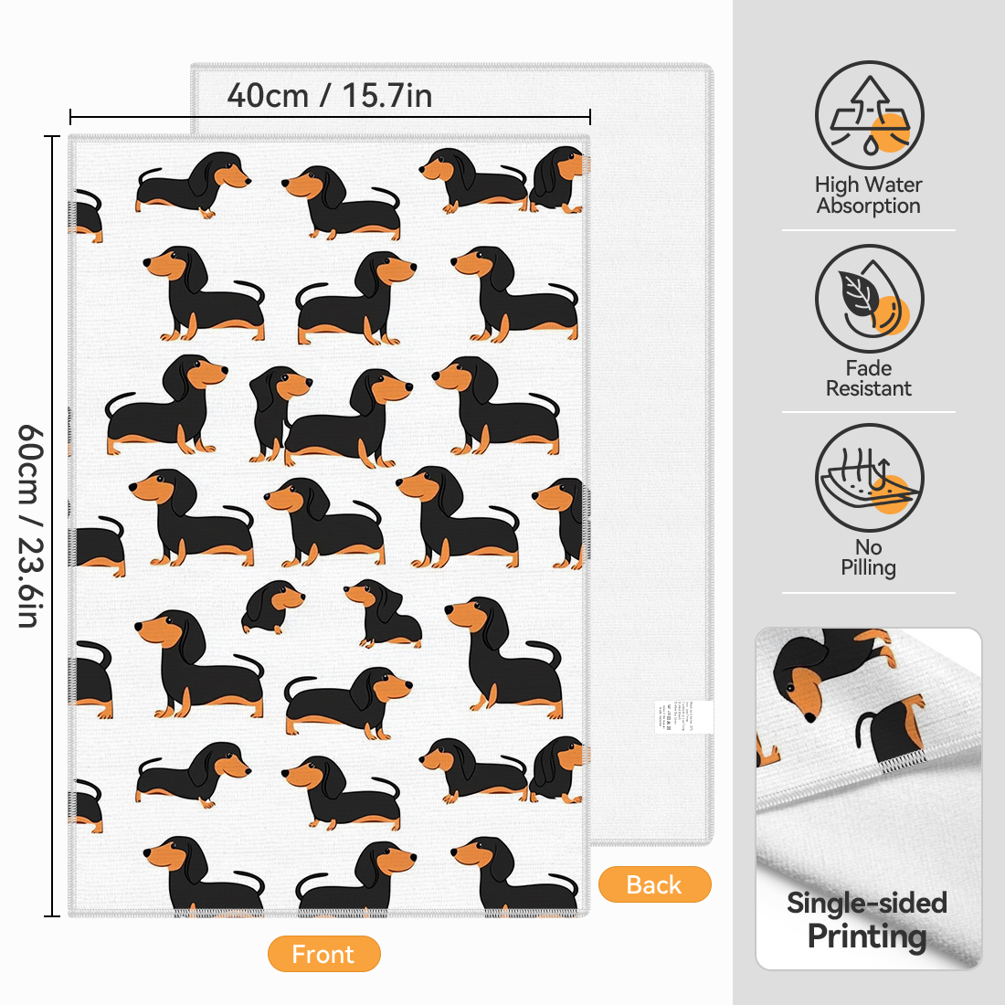 2 Pcs Dachshund Printed Kitche - Home Bathroom Towels incelemesi ve fiyatı