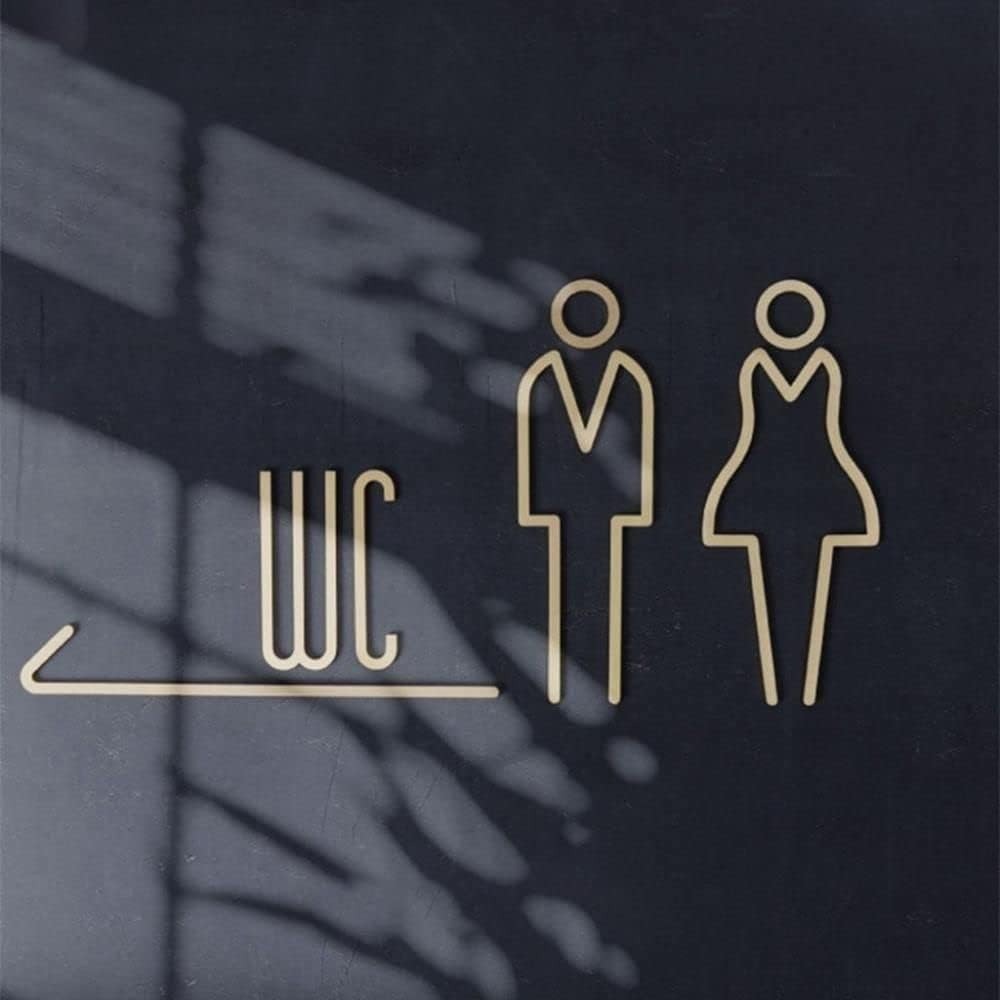 Self Adhesive Brass WC Sign Re - Home Bathroom Door Signs incelemesi ve fiyatı