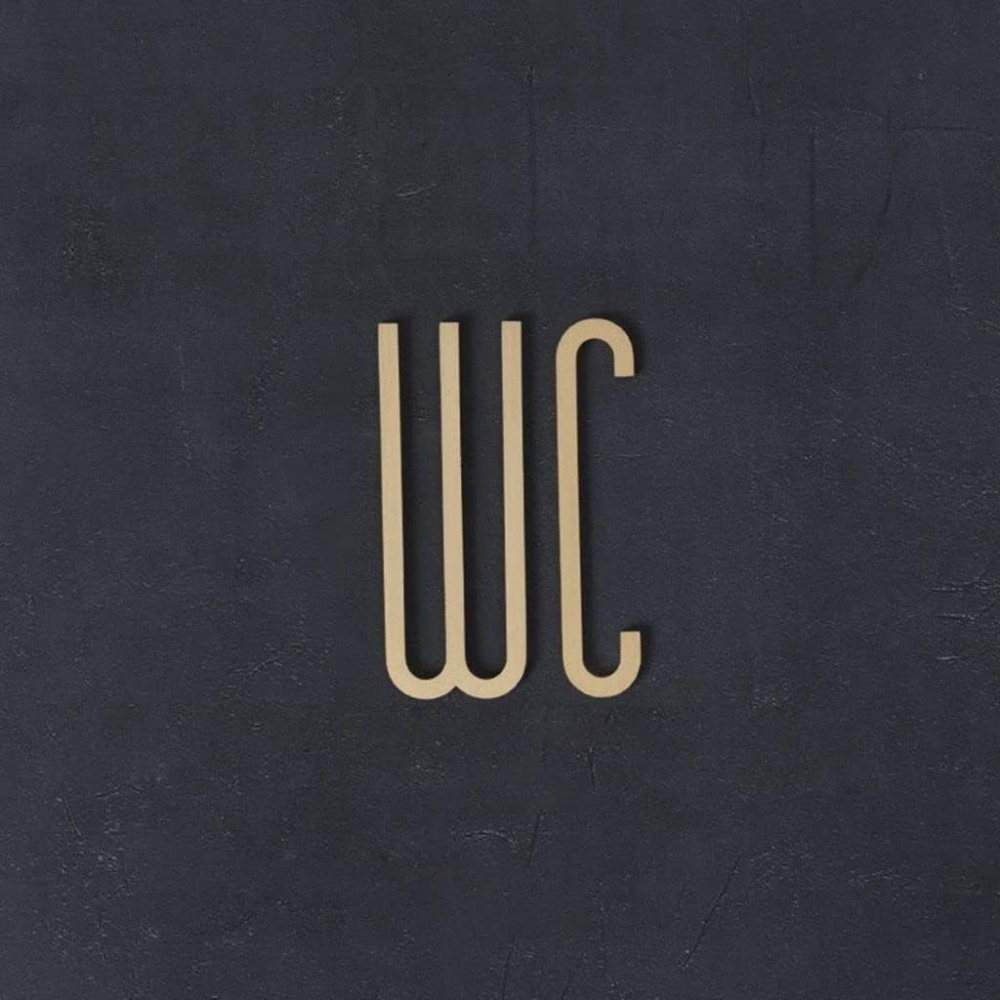 Self Adhesive Brass WC Sign Re - Home Bathroom Door Signs incelemesi ve fiyatı