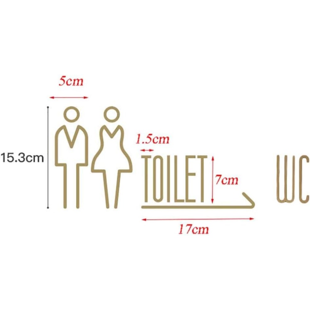 Self Adhesive Brass WC Sign Re - Home Bathroom Door Signs incelemesi ve fiyatı