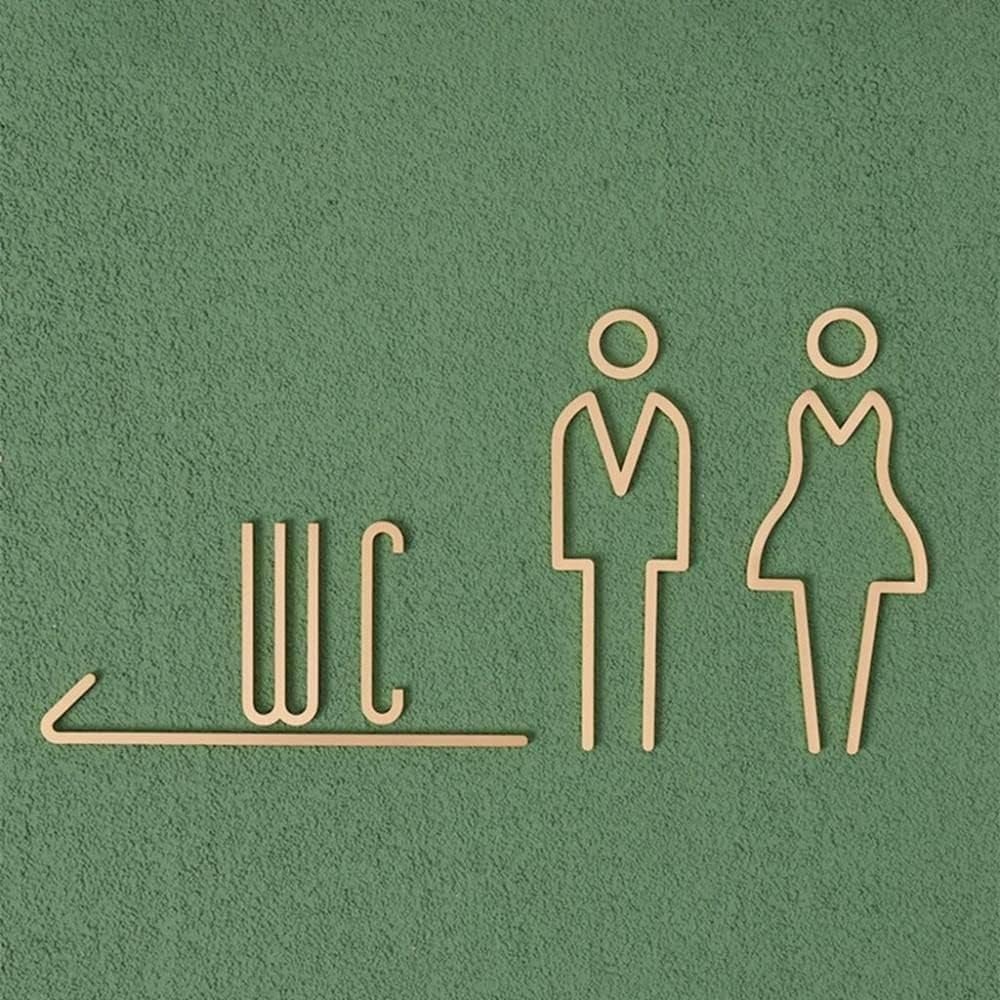 Self Adhesive Brass WC Sign Re - Home Bathroom Door Signs incelemesi ve fiyatı