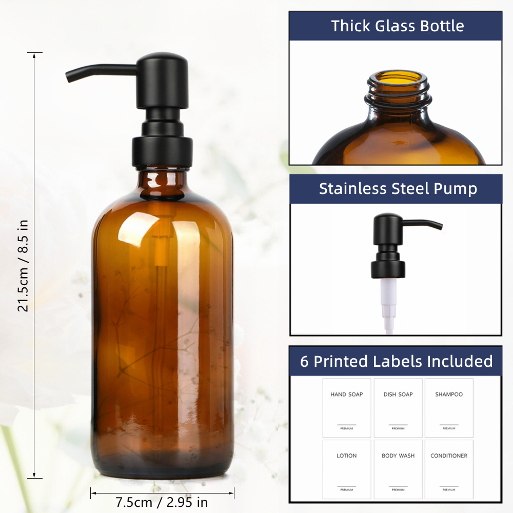 Amber Glass Soap Dispenser wit - Soap Dispenser Pump incelemesi ve fiyatı