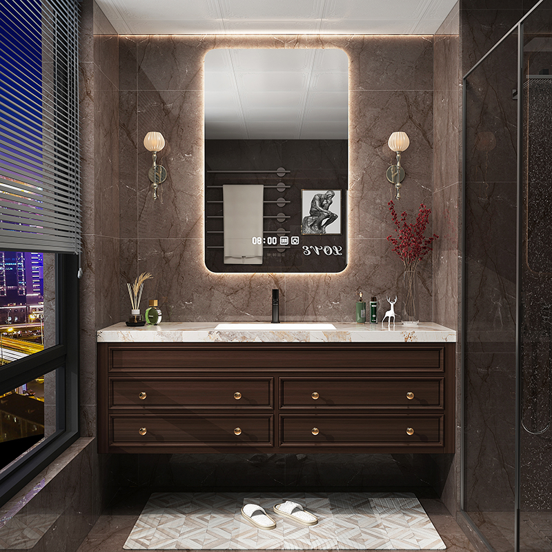 Rustic Retro Bathroom Cabinet  - Home Bathroom Vanity Combo incelemesi ve fiyatı